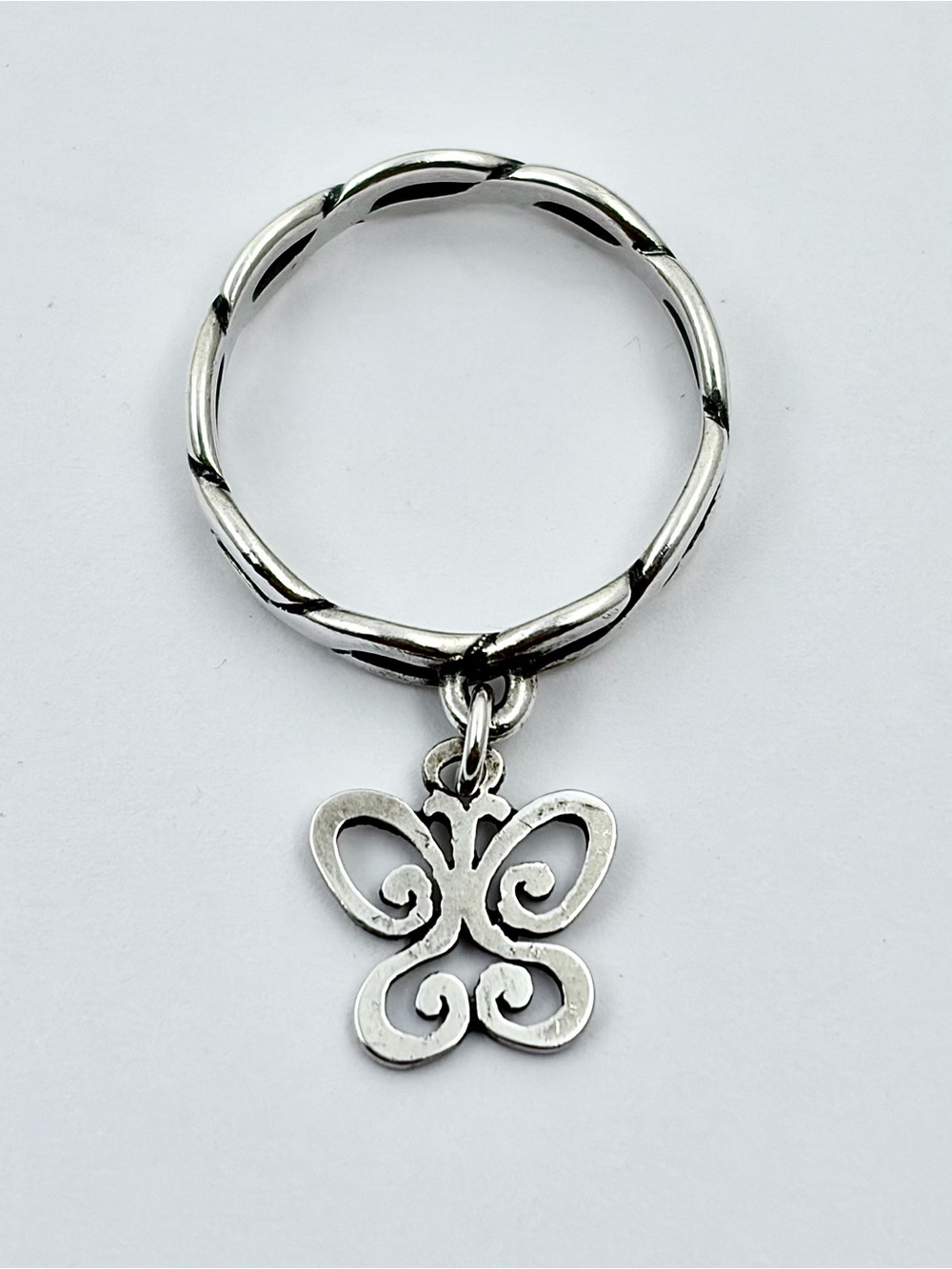 Silver Butterfly Charm Ring - Women Jewelry